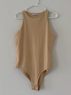 Reoria Tan High Neck Sleeveless Bodysuit Women’s XL